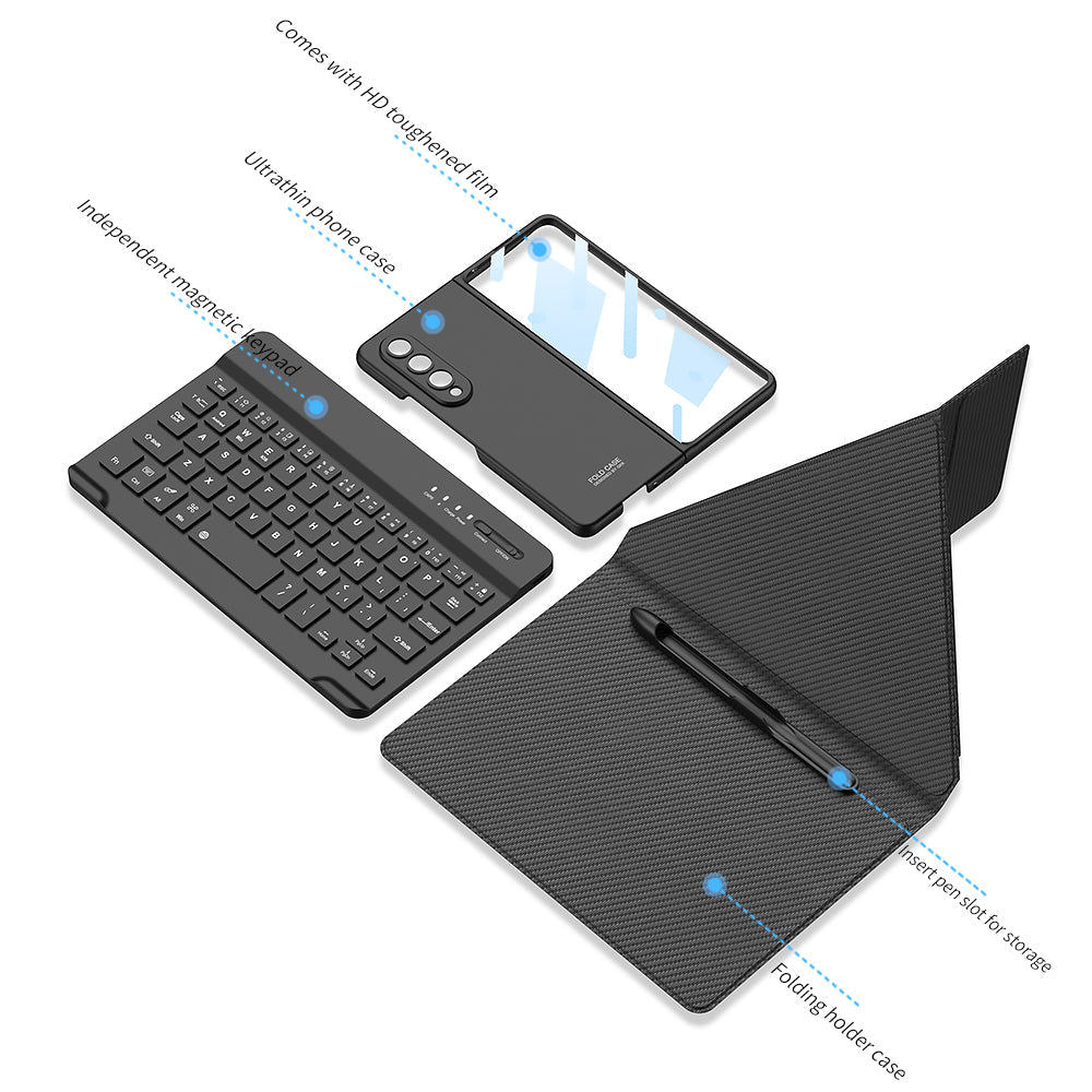 Galaxy Z Fold4 / Fold3 / Fold2 / Fold  Series Bluetooth Keyboard  With Full Protection Case and S Pen Slot