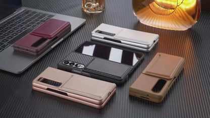 Cardholder Bag Bracket Leather Wallet Case For Samsung Galaxy Z Fold4 5G