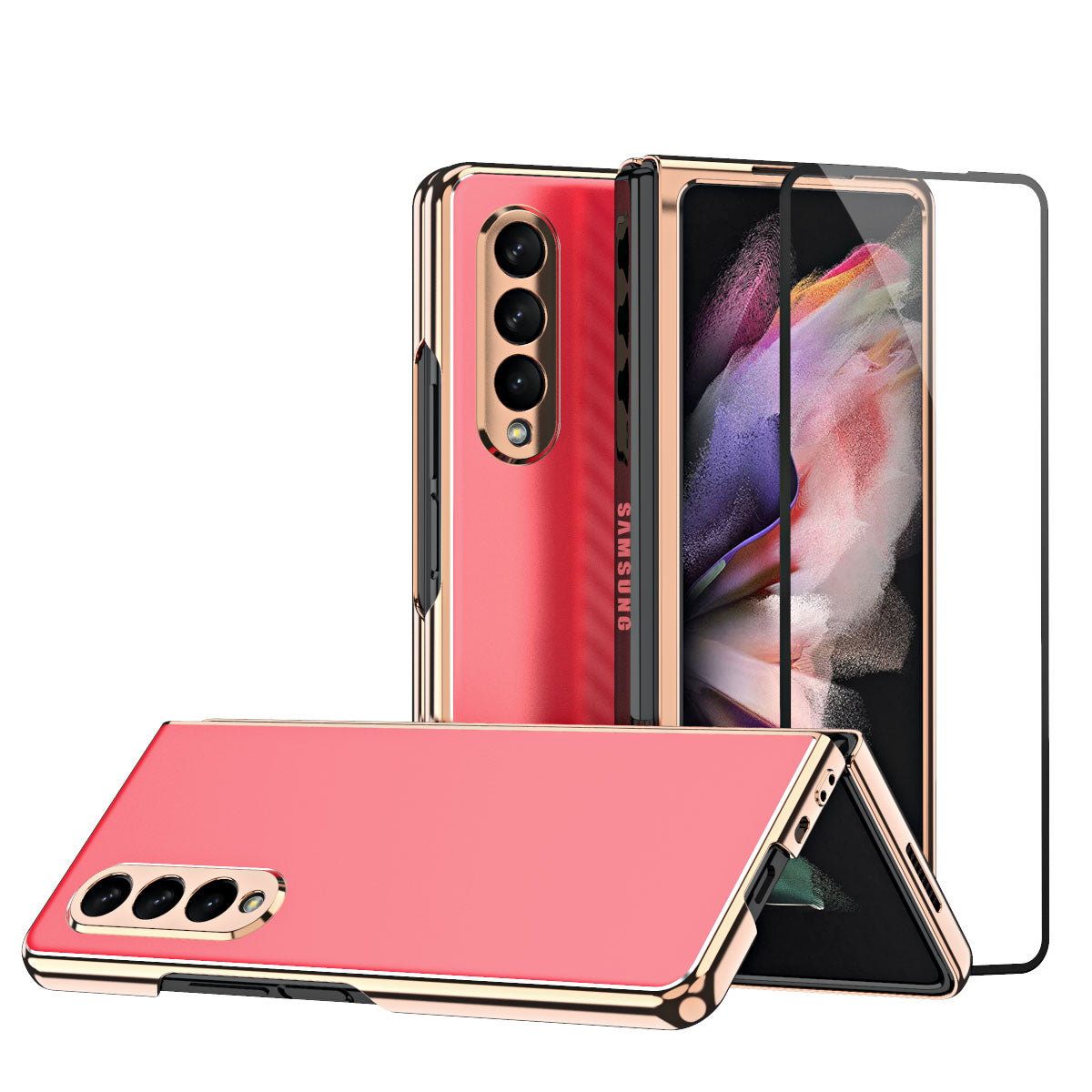 Full Protection Electroplating and Frosted Case For Samsung Galaxy Z Fold 3 5G