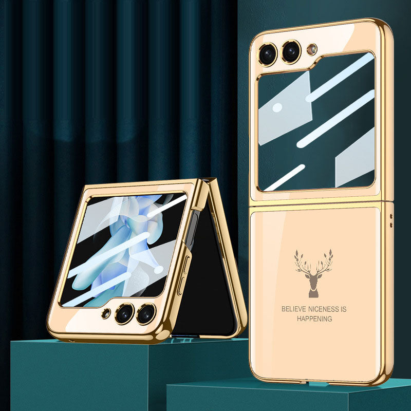Samsung Galaxy Z Flip5 Electroplating Deer Pattern Case ultra-thin Drop-proof Case