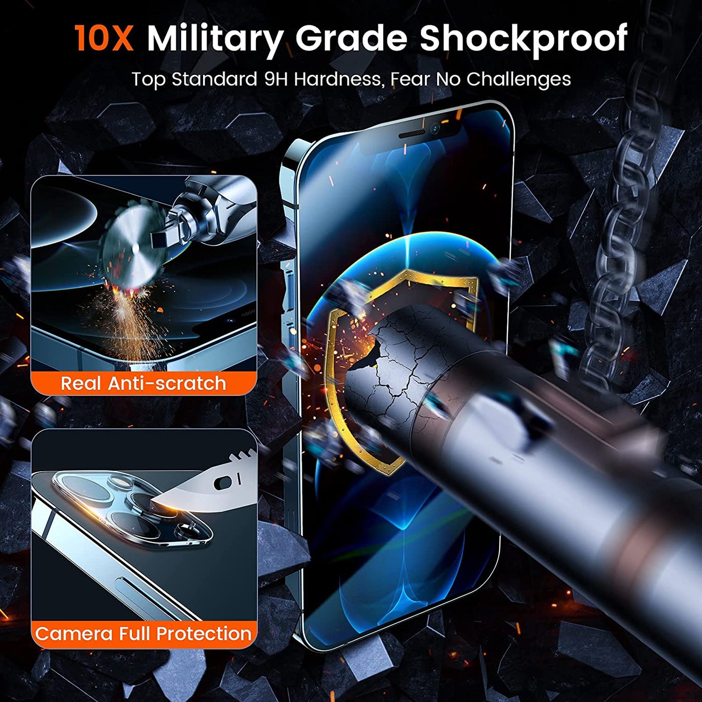 Anti-Spy iPhone Screen Protector With Auto Alignment Kit For iPhone