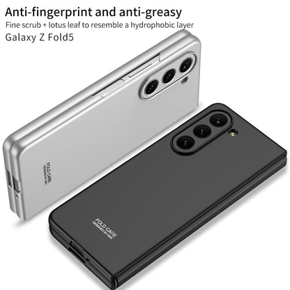 Electroplated Slim Samsung Galaxy Z Fold 5 Case with Front Screen Tempered Glass Protector