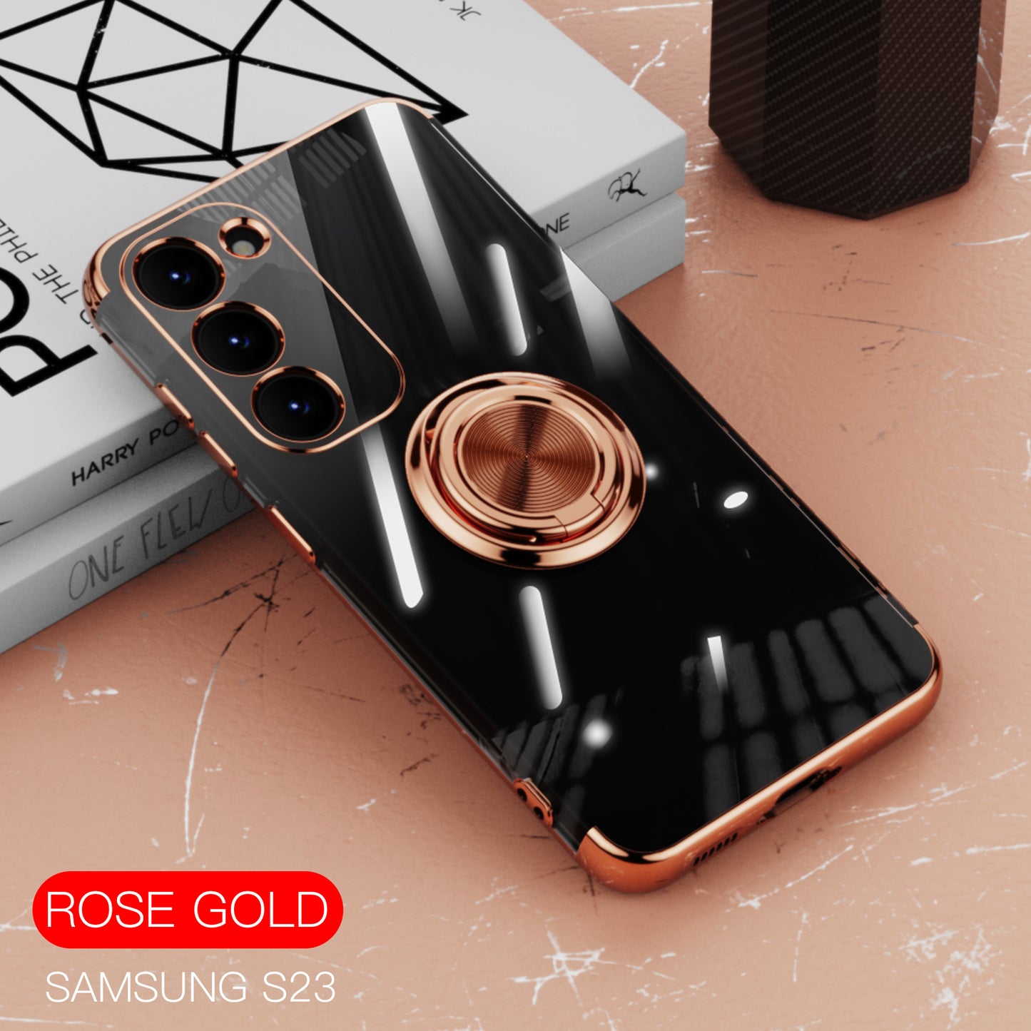 Electroplated Ring Case For Samsung Galaxy S23 S23 Plus S23 Ultra 360 Rotate Freely
