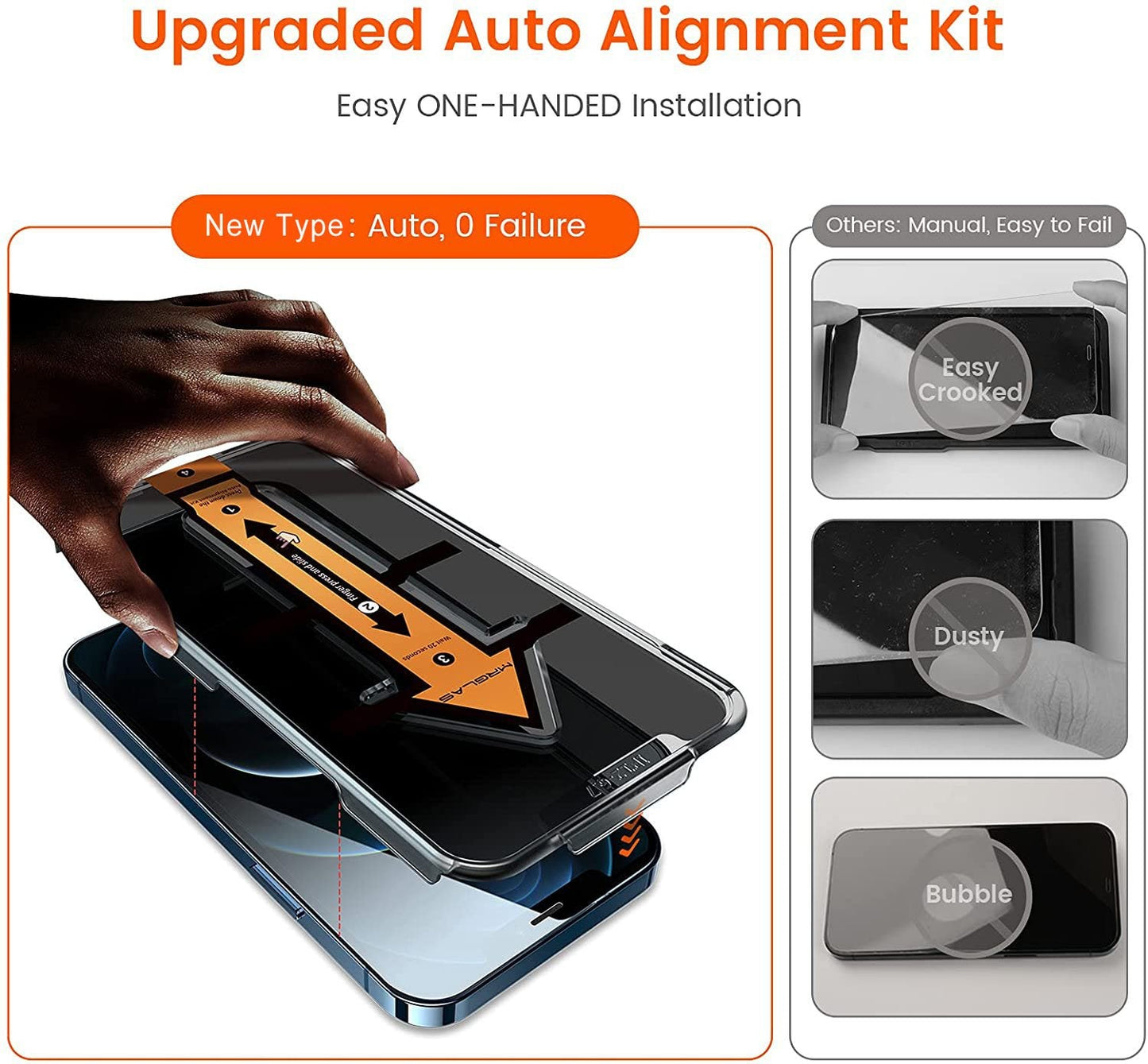 Anti-Spy iPhone Screen Protector With Auto Alignment Kit For iPhone