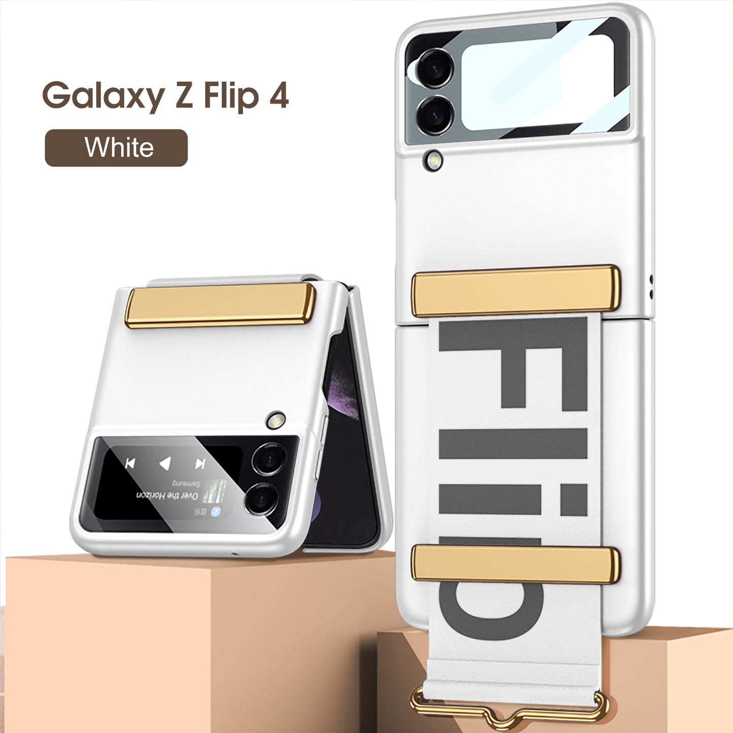 Samsung Galaxy Z Flip4 Electroplated Hard Cover with Strap