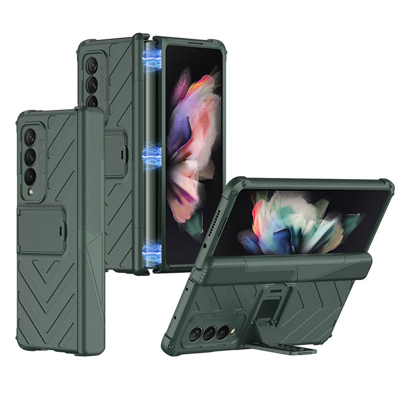 Magnetic Armor All-included Protective Cover With Hinge Holder For Samsung Galaxy Z Fold 3 5G