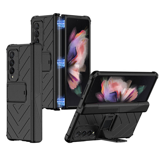 Magnetic Armor All-included Protective Cover With Hinge Holder For Samsung Galaxy Z Fold 3 5G