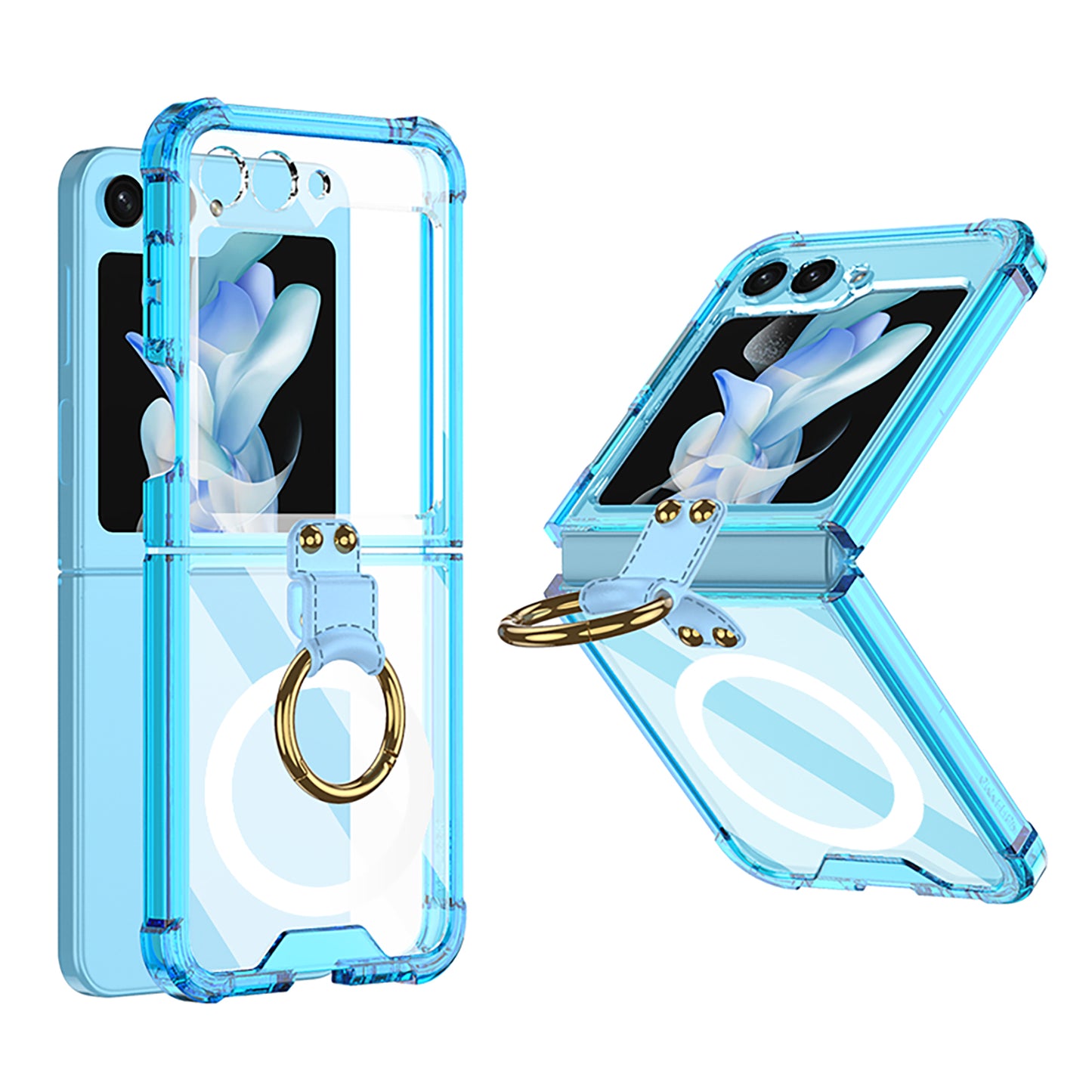 Airbag Anti-Fall Artifact Case For Samsung Galaxy Z Flip5 With Ring Bracket