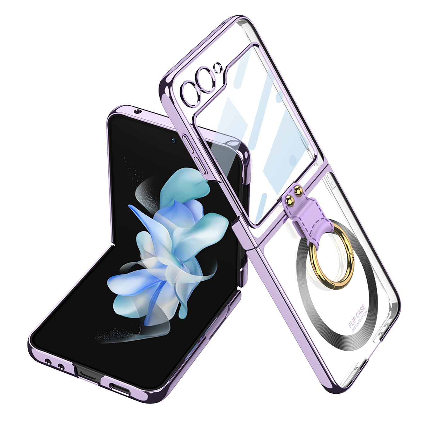 Phantom Plating Anti-Drop Artfact  Samsung Galaxy Z Flip5 Case With Ring Bracket With Magsafe