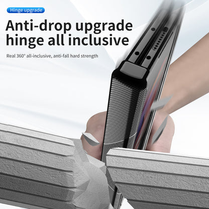 Electroplated Holder Magnetic Hinge Full Cover For Samsung Galaxy Z Fold4 Fold3 Transparent Glossy Armor Case