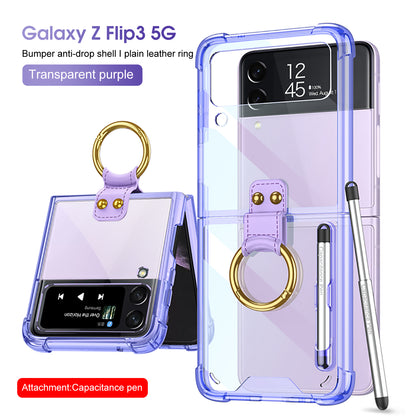 Airbag Corner Hard Silicone Case For Samsung Galaxy Z Flip 3 5G Case Included Capacitance Pen Slot
