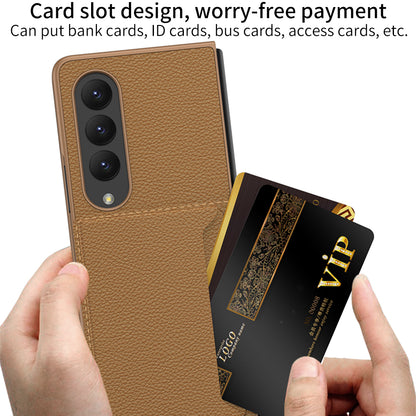 Leather Ultra-thin Card Package Cover For Samsung Galaxy Z Fold 4 5G