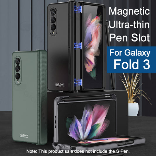 Samsung Galaxy Z Fold 3 5G Cover Magnetic Hinge Side Pen Slot Protection Plastic Case For Galaxy Z Fold3