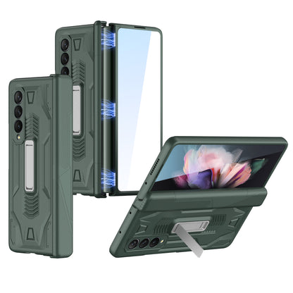 Magnetic Hinge Case For Samsung Galaxy Z Fold 3 Case Armor All-included With Glass Hard Cover For Galaxy Z Fold 3