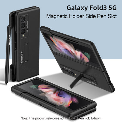 Ultra-thin Pen Slot Case For Samsung Galaxy Z Fold 3 5G Case Magnetic Holder Plastic Cover For Galaxy Z Fold 3 5G