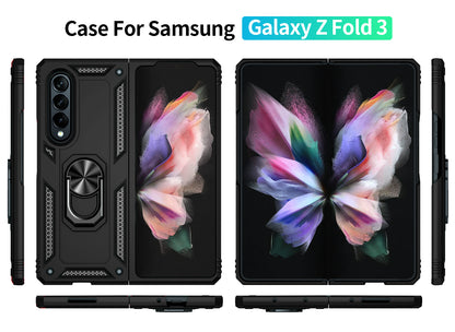 Dual Layer Kickstand Ring Holder Case for Samsung Galaxy Z Fold4 5G  Anti-Slip Cell Phone Cove Funda Capa