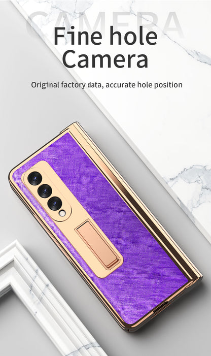 2pc Hinge Case Z Fold 3 Pencil Slot Hinge Protect Case For Samsung Galaxy Z Fold 3 With Front Screen Glass Film Case Z Fold3 5G