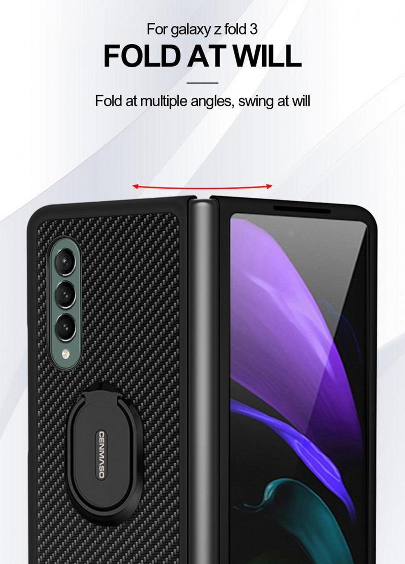 Mobile Phone Case For Galaxy Z Fold 3 5G Protective Cover with Ring Holder