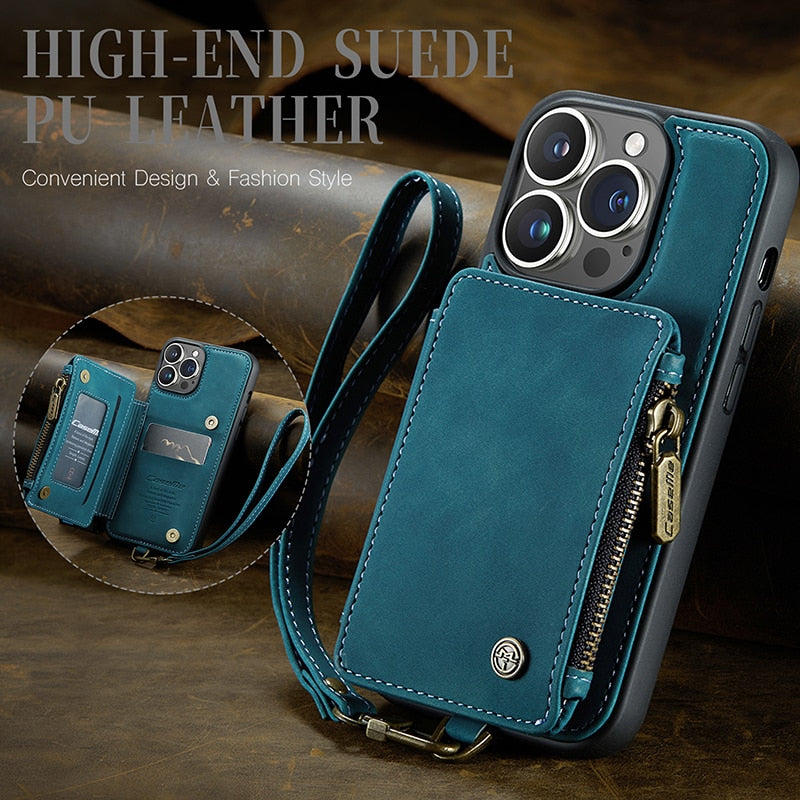 Multifunctional Leather Wallet Phone Case for iPhone 14 / iPhone 13 Series