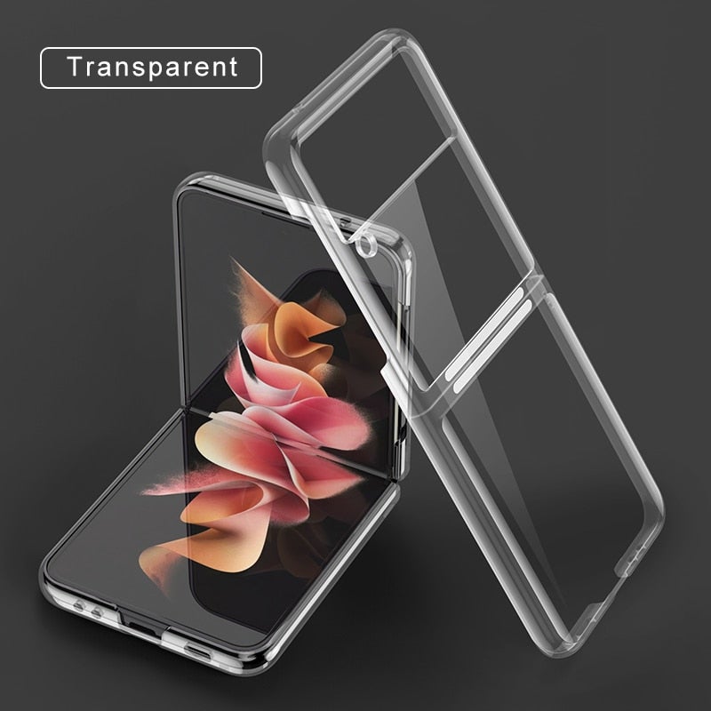 Luxury Plating Transparent Ring Holder Case For Samsung Galaxy Z Flip 3 5G - VooChoice