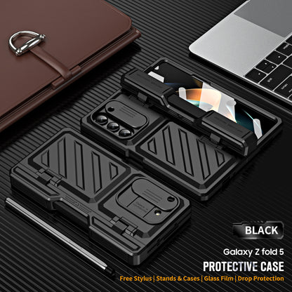 Ultra Strong Drop Prevention Case For Samsung Galaxy Z Fold5 With Bracket and Front Film Free Stylus