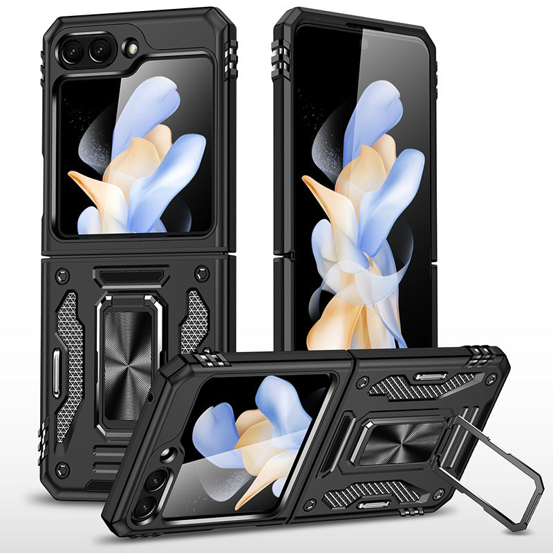 Samsung Z Flip 5 Case Metal Ring Car Magnetic Bracket Protective Case
