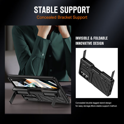 Ultra Strong Drop Prevention Case For Samsung Galaxy Z Fold5 With Bracket and Front Film Free Stylus