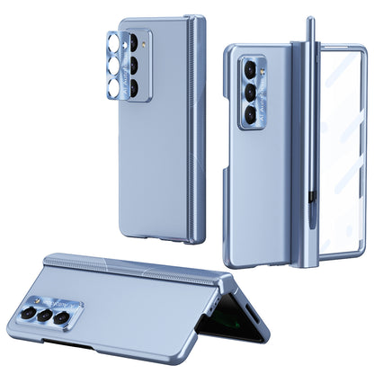 Electroplated Folding Case For Galaxy Z Fold5 With Double Hinge Protector and Free Stylus