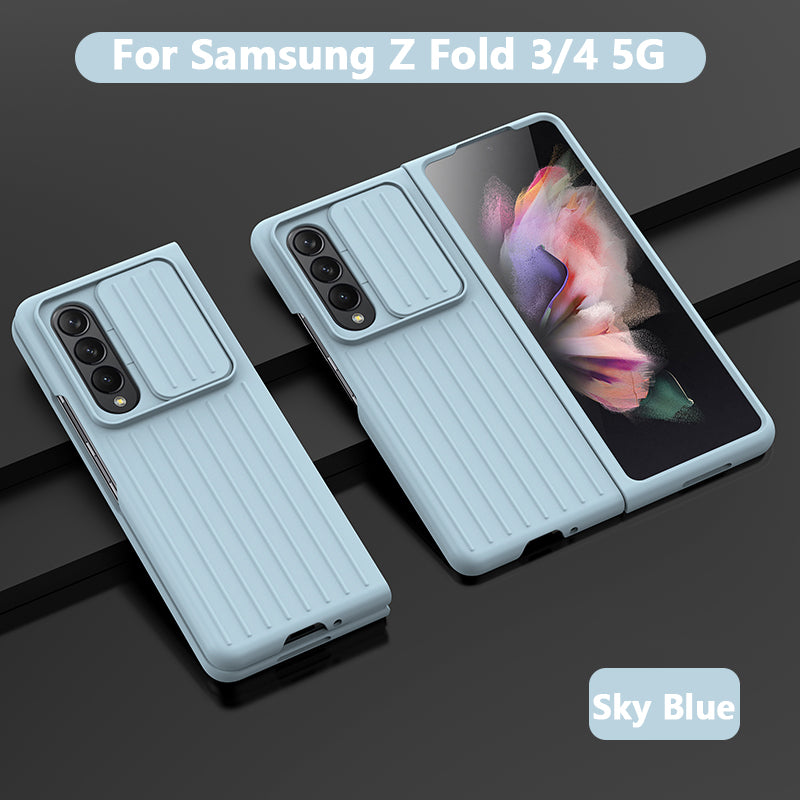 Solid Color Slide Camera Case for Samsung Galaxy Z Fold4 5G