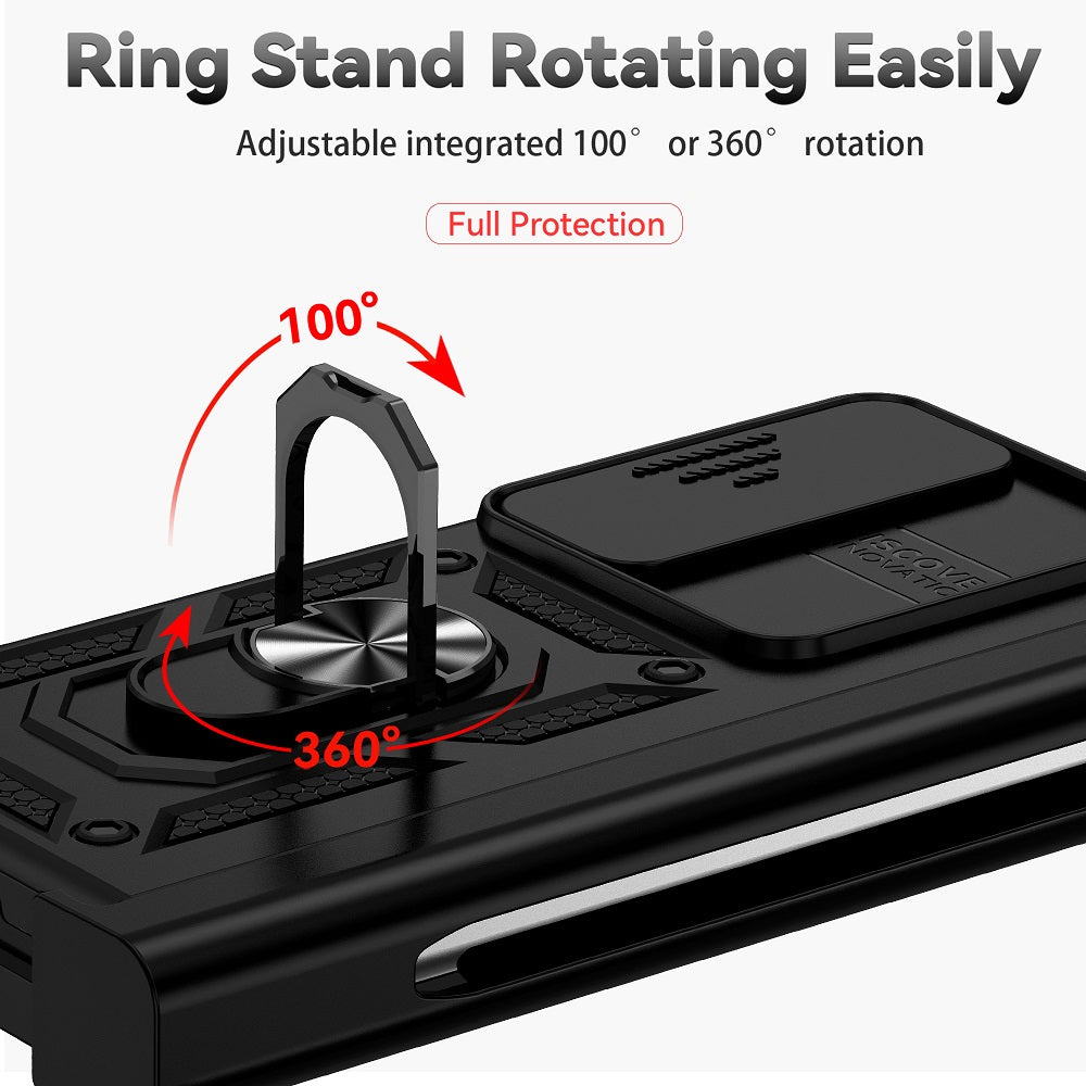 Z Fold 4 Hinge Case For Samsung Galaxy Z Fold 4 5G Case Hinge Pen Slot Lens Protection Stand Back Cover For Samsung Z Fold4 Capa