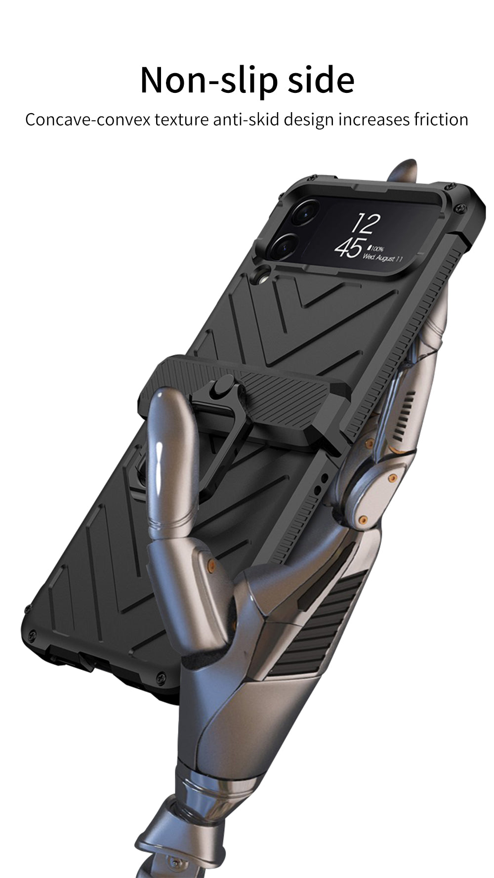 Magnetic Hinge Hard Armor Shockproof Case For Samsung Galaxy Z Flip 3 5G Case with Ring Holder Support Wireless Charging