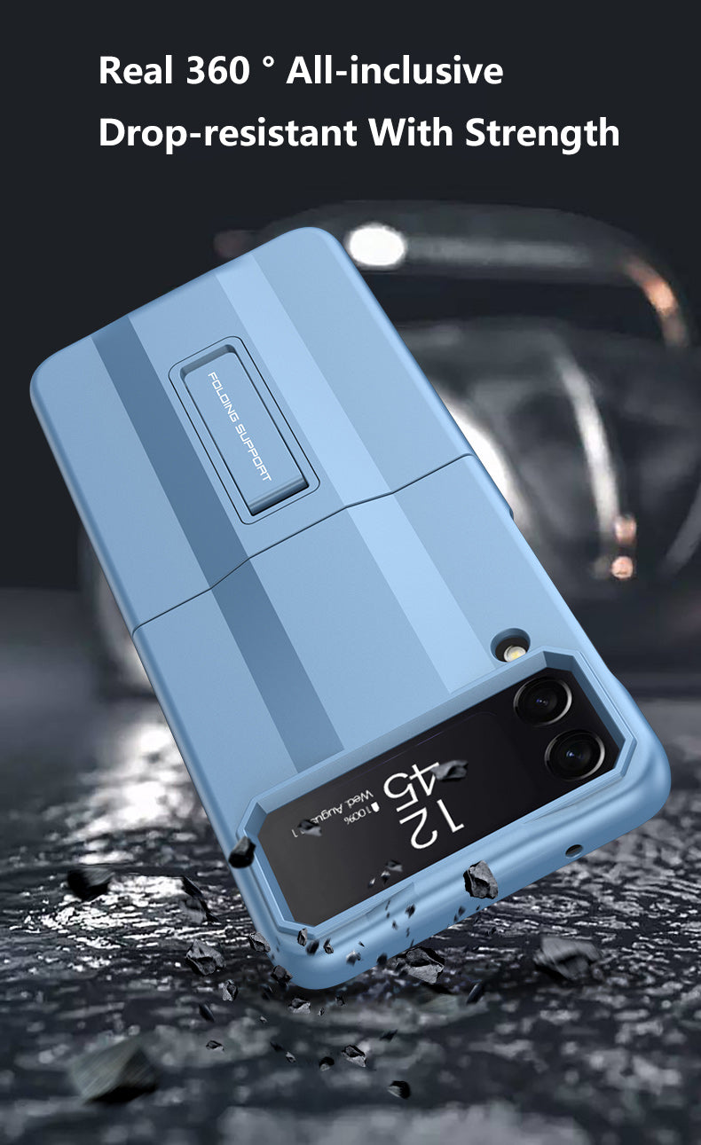 PC Super-car Case For Samsung Galaxy Z Flip 4 5G Phone Case Carbon Fiber Pettern Folding Stand Luxury Protective funda for flip4