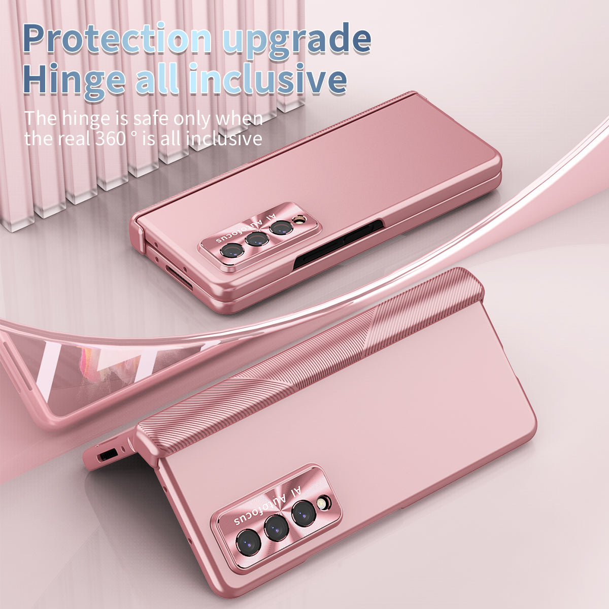 Pen Holder Luxury Full Protection Case for Samsung Galaxy Z Fold4 5G Fold3 with Tempered Glass Film