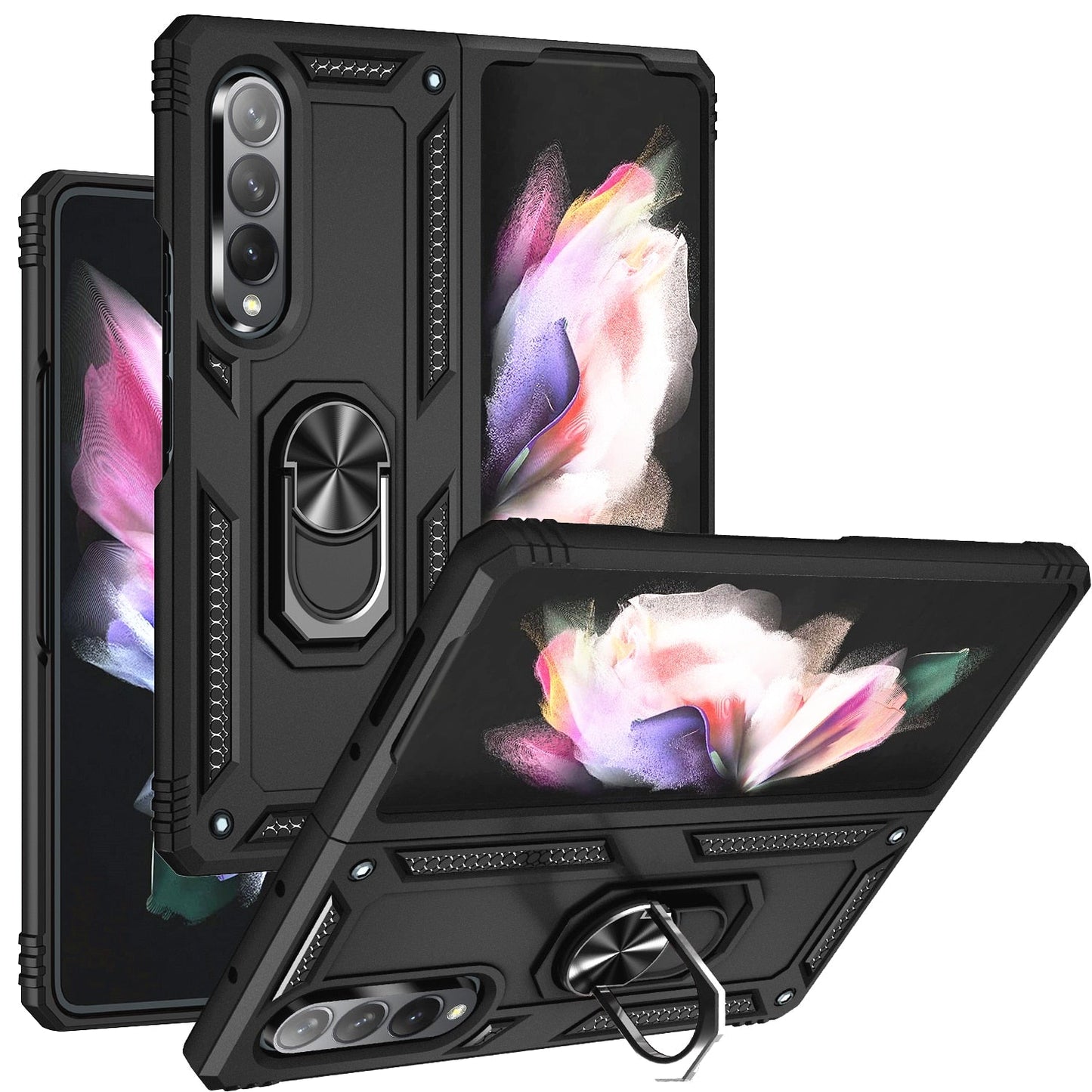 Shock Proof Stand Phone Case for Samsung Galaxy Z Fold 3 5G Fold 3 Anti-Dust Protective Cover