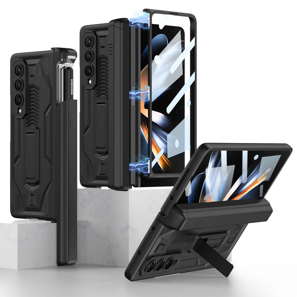 Shockproof Armor Cover For Samsung Galaxy Z Fold4 5G Case With Magnetic Hinge Slide Pen Slot & Film