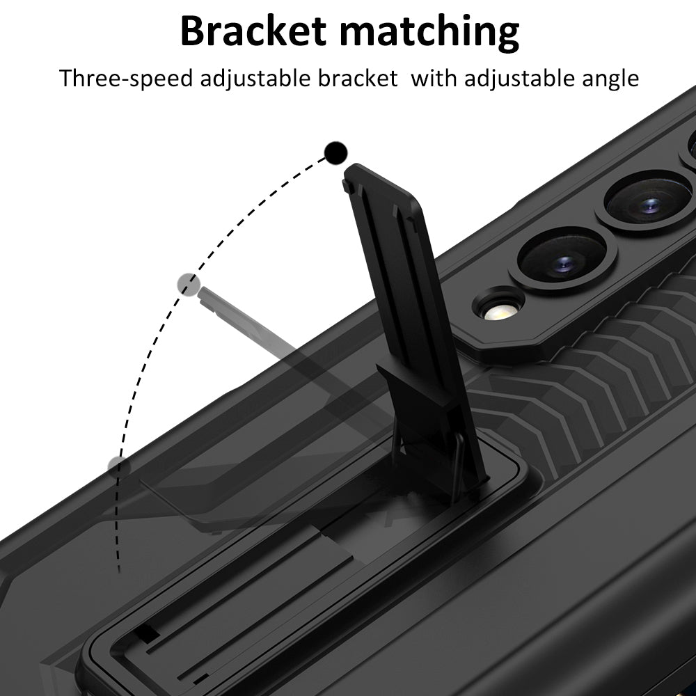 Shockproof Armor Cover For Samsung Galaxy Z Fold4 5G Case With Magnetic Hinge Slide Pen Slot & Film