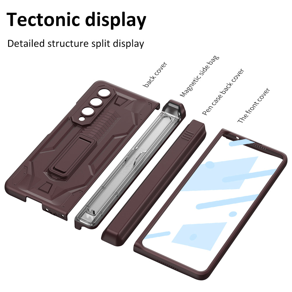 Shockproof Armor Cover For Samsung Galaxy Z Fold4 5G Case With Magnetic Hinge Slide Pen Slot & Film