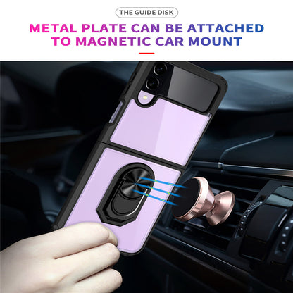 Transparent Magnet Ring Case For Samsung Galaxy Z Flip 3 5G Cases