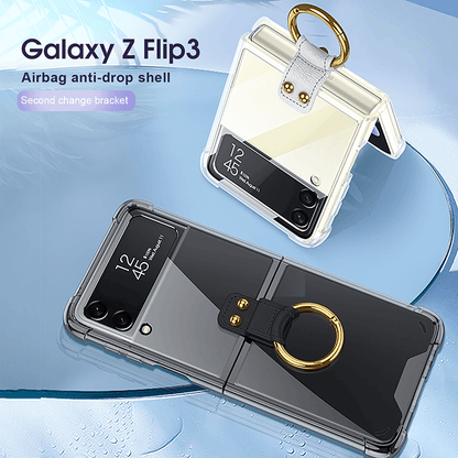 Airbag Ring Holder Case For Samsung Galaxy Z Flip4 Flip3 5G