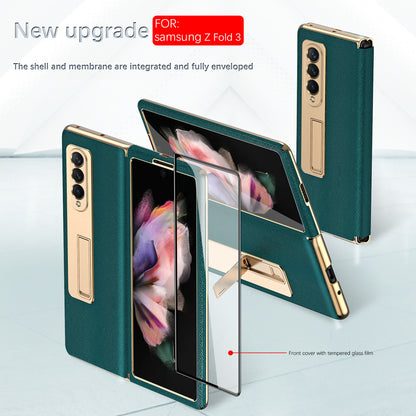 Z FOLD 3 5G Case Full Protective For Samsung Galaxy W22 Case Metal Kickstand Cover For Samsung Z Fold 3 With Front Film Glass