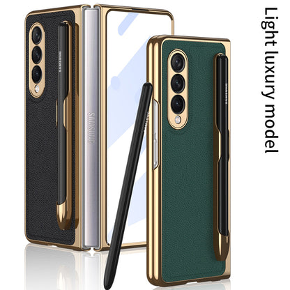 Electroplating Galaxy Z Fold4 Case With Film Protector and S Pen Slot