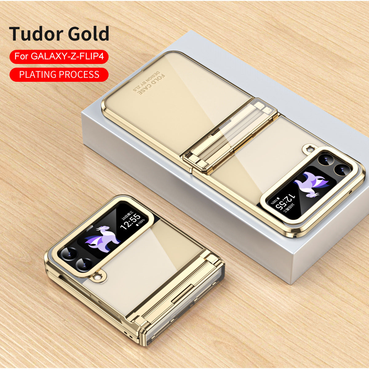Ultra-Thin Folding Electroplating Transparent Hinge All-inclusive Protective Case For Samsung Galaxy Z Flip4 5G