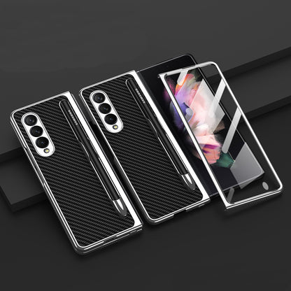 Electroplating Galaxy Z Fold4 Case With Film Protector and S Pen Slot