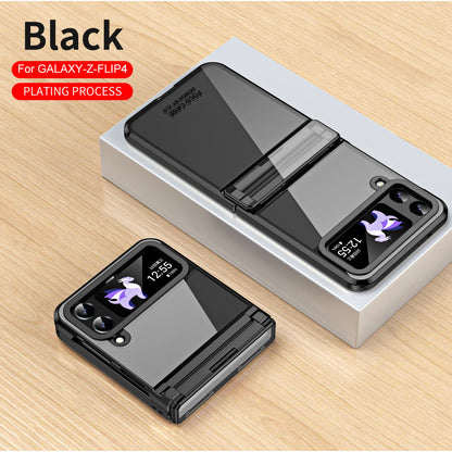 Ultra-Thin Folding Electroplating Transparent Hinge All-inclusive Protective Case For Samsung Galaxy Z Flip4 5G