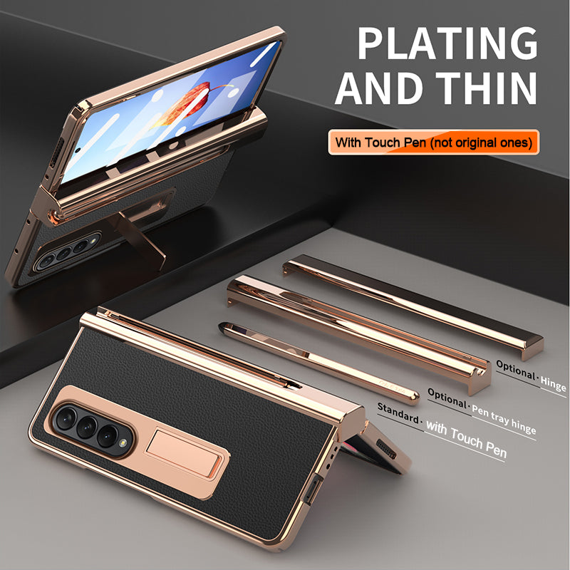 Samsung Galaxy Z Fold 4 3 2 5G Case 2 PCS Hinge Pen Slot Front Screen Glass With Capacitive Pen